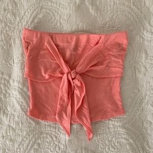 Coral Tie Crop top
